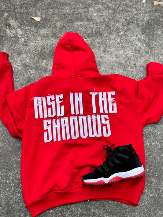 Red Distressed Zip Up